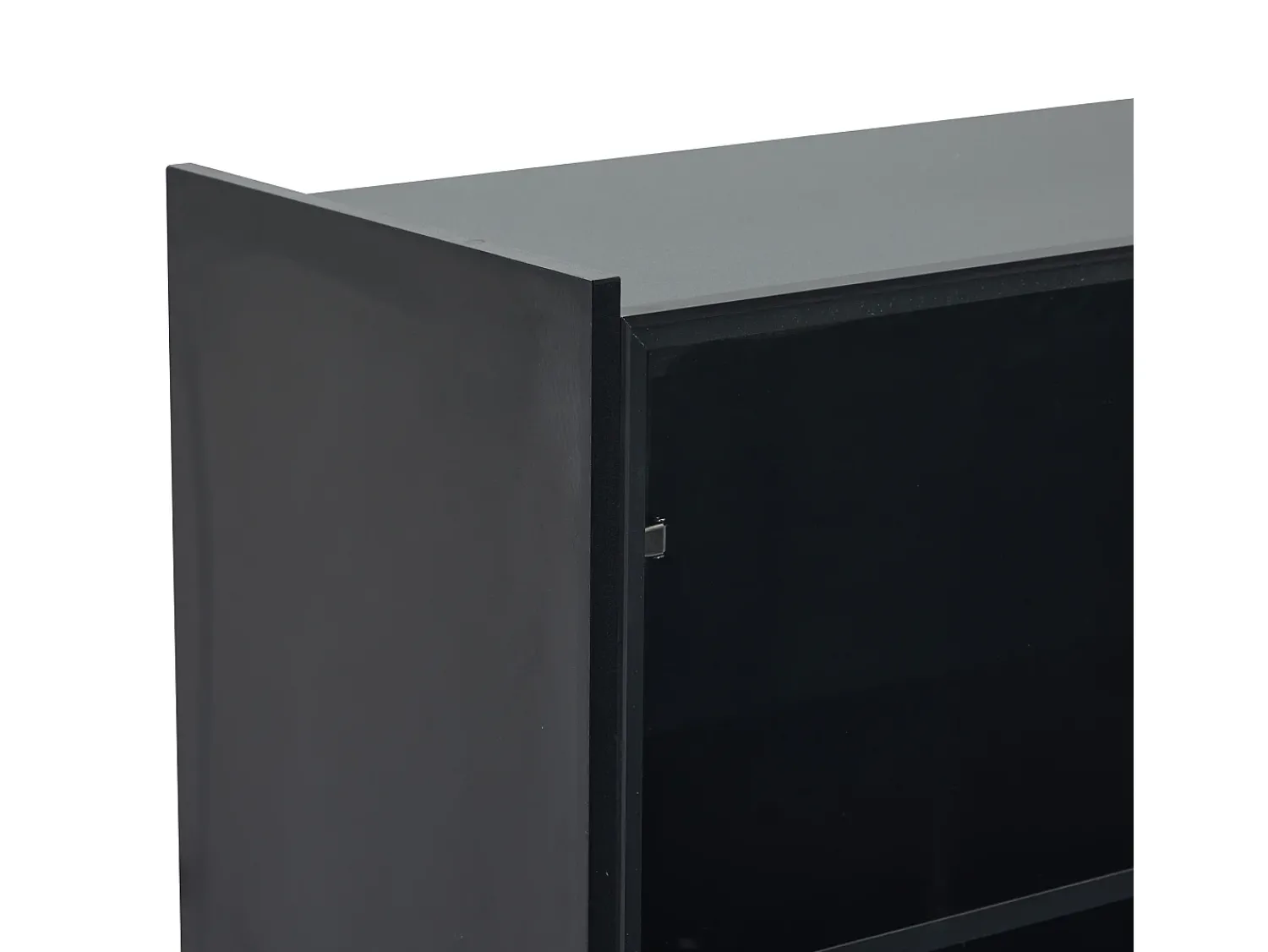Hot ModernLuxe Vitrine LED moderna 80x120x35 cm - com iluminação LED 16 cores - com 2 portas de vidro - com compartimentos de armazenamento - Preto