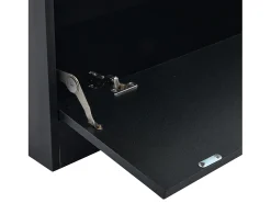 Hot ModernLuxe Vitrine LED moderna 80x120x35 cm - com iluminação LED 16 cores - com 2 portas de vidro - com compartimentos de armazenamento - Preto