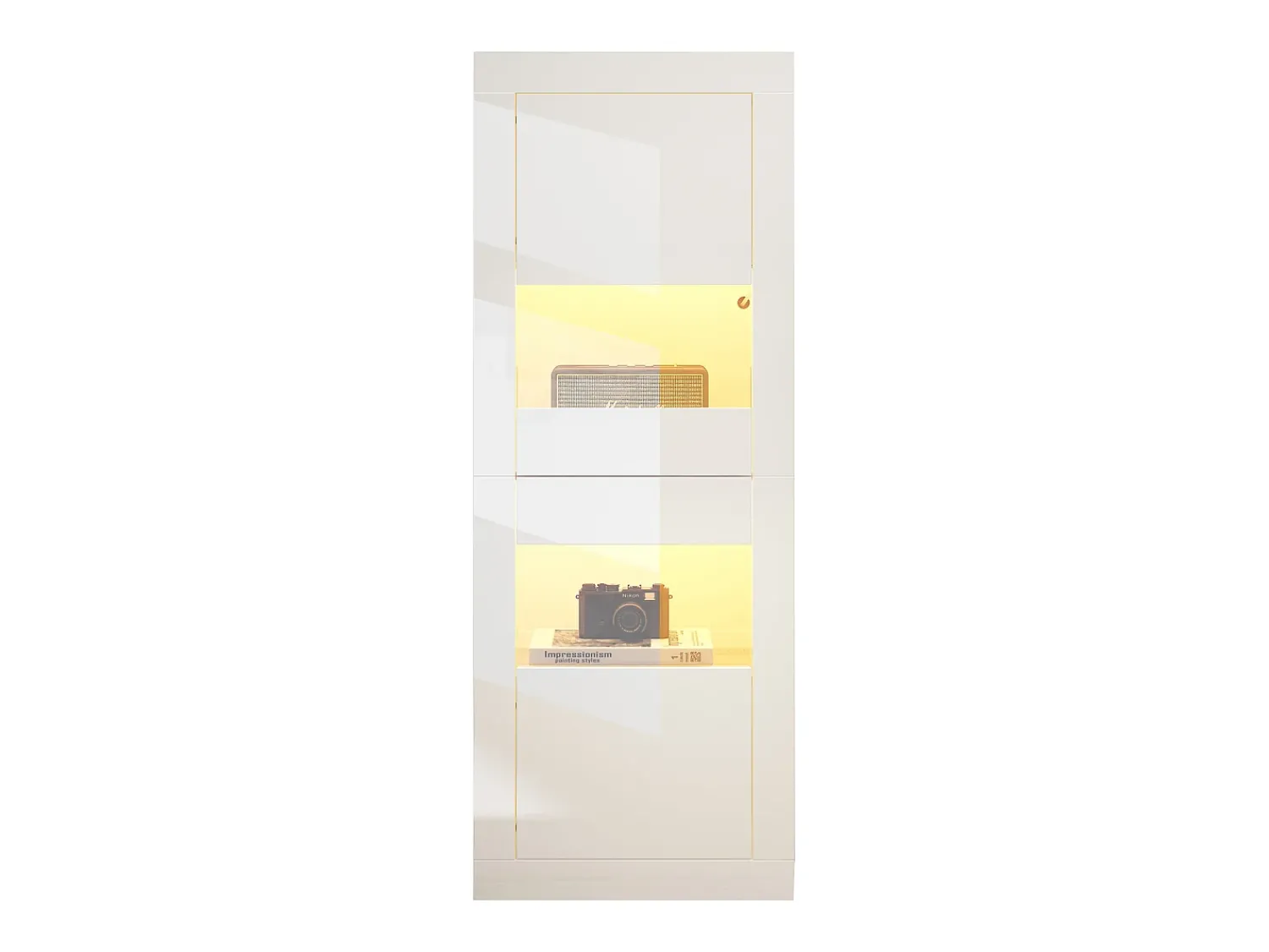 Vitrina*ModernLuxe Vitrine moderna 61x42x162cm - com iluminação LED - com 2 portas - branca Branco