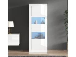 Vitrina*ModernLuxe Vitrine moderna 61x42x162cm - com iluminação LED - com 2 portas - branca Branco