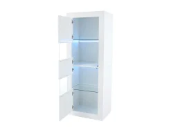 Vitrina*ModernLuxe Vitrine moderna 61x42x162cm - com iluminação LED - com 2 portas - branca Branco