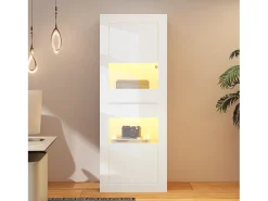 Vitrina*ModernLuxe Vitrine moderna 61x42x162cm - com iluminação LED - com 2 portas - branca Branco