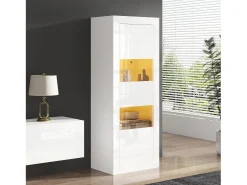 Vitrina*ModernLuxe Vitrine moderna 61x42x162cm - com iluminação LED - com 2 portas - branca Branco