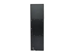 Discount Vitrine preta brilhante com iluminação LED - Armário alto para sala de estar - Armário de armazenamento - 45x35x160 cm Preto