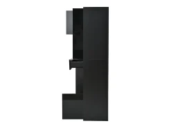Vitrina*Hauss Spole Vitrine preta com 1 gaveta, 4 portas e iluminação LED, prateleiras em vidro, 55x38x170 cm Preto