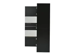 Best Hauss Spole Vitrine preta com iluminação LED, prateleiras em vidro e 2 portas, 61x42x162 cm Preto