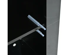 Best Hauss Spole Vitrine preta com iluminação LED, prateleiras em vidro e 2 portas, 61x42x162 cm Preto