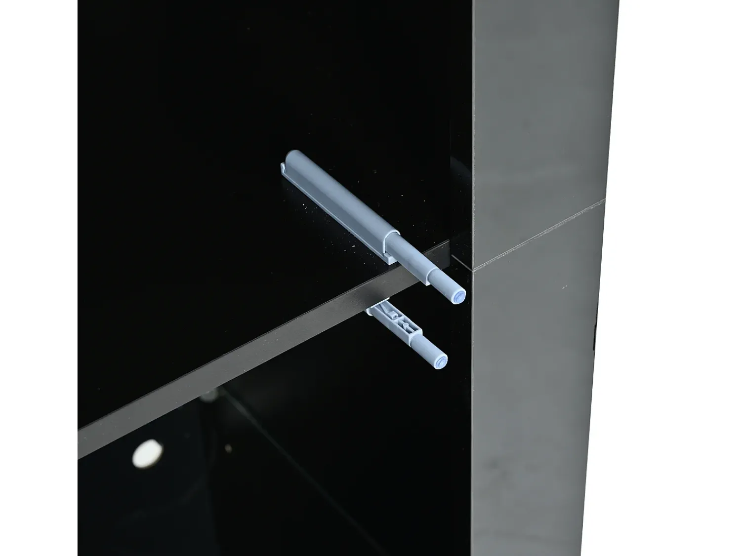 Best Hauss Spole Vitrine preta com iluminação LED, prateleiras em vidro e 2 portas, 61x42x162 cm Preto