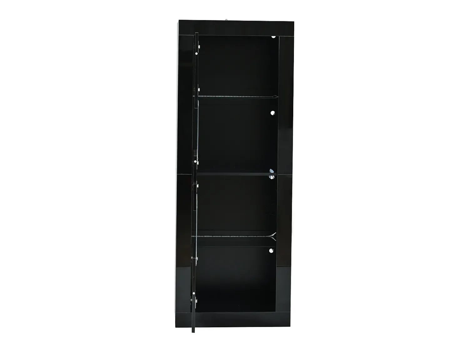 Best Hauss Spole Vitrine preta com iluminação LED, prateleiras em vidro e 2 portas, 61x42x162 cm Preto