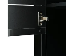 Best Hauss Spole Vitrine preta com iluminação LED, prateleiras em vidro e 2 portas, 61x42x162 cm Preto