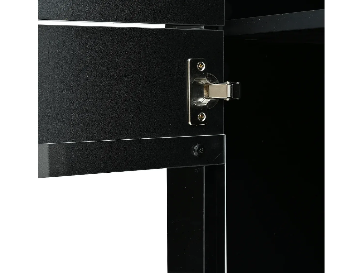 Best Hauss Spole Vitrine preta com iluminação LED, prateleiras em vidro e 2 portas, 61x42x162 cm Preto