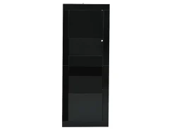 Best Hauss Spole Vitrine preta com iluminação LED, prateleiras em vidro e 2 portas, 61x42x162 cm Preto