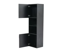 Hot Hauss Spole Vitrine preta de alto brilho com 2 portas e 1 prateleira de vidro, LED incluído - 45x35x160cm Preto