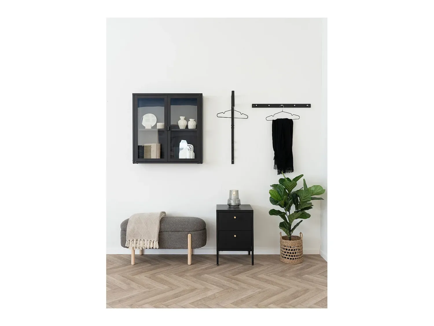 Vitrina* Vitrine Suspensa Brisbane, , 18x80x80 cm, Kendra Home Preto