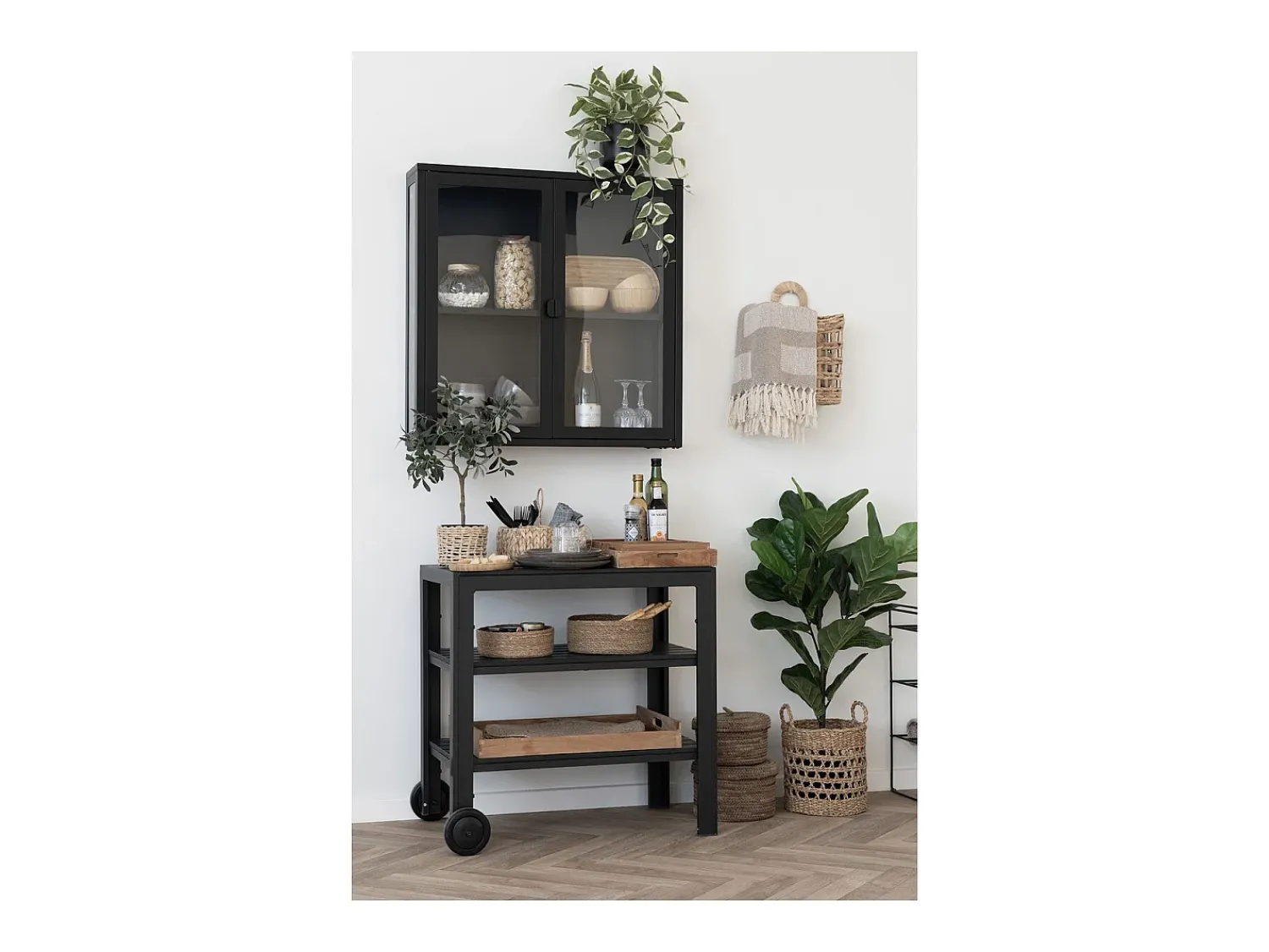 Vitrina* Vitrine Suspensa Brisbane, , 18x80x80 cm, Kendra Home Preto