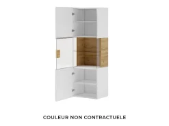 Hot Meublorama Vitrine suspensa coleção OHIO cor cinza antracite e carvalho Cinzento