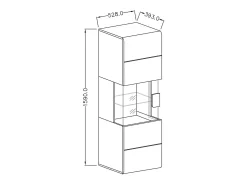 Hot Meublorama Vitrine suspensa coleção OHIO cor cinza antracite e carvalho Cinzento