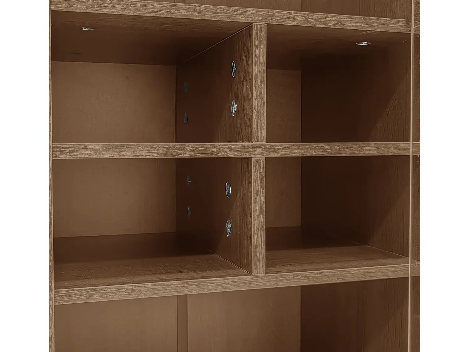 ModernLuxe Vitrine 75x35x164.5 cm - 2 portas - Painel de vidro + prateleira multicamadas + gaveta oculta - Nogueira^ Vitrina