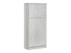 ModernLuxe Vitrine 80x34x171 cm - com 2 portas de vidro - 3 gavetas - cinza + natural^ Vitrina