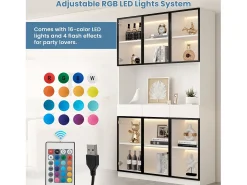 Vitrina*ModernLuxe Vitrine 120x36x200 cm com LED - 6 portas de vidro e 3 gavetas - Branco