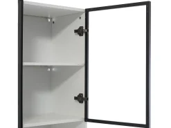 Vitrina*ModernLuxe Vitrine 120x36x200 cm com LED - 6 portas de vidro e 3 gavetas - Branco