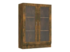Vitrina|vidaxl Vitrine 82,5x30,5x115 cm derivados de madeira carvalho fumado Castanho
