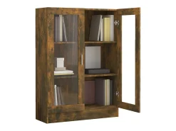 Vitrina|vidaxl Vitrine 82,5x30,5x115 cm derivados de madeira carvalho fumado Castanho