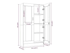 Vitrina*vidaxl Vitrine 82,5x30,5x150 cm derivados de madeira sonoma Cinzento