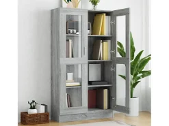 Vitrina*vidaxl Vitrine 82,5x30,5x150 cm derivados de madeira sonoma Cinzento