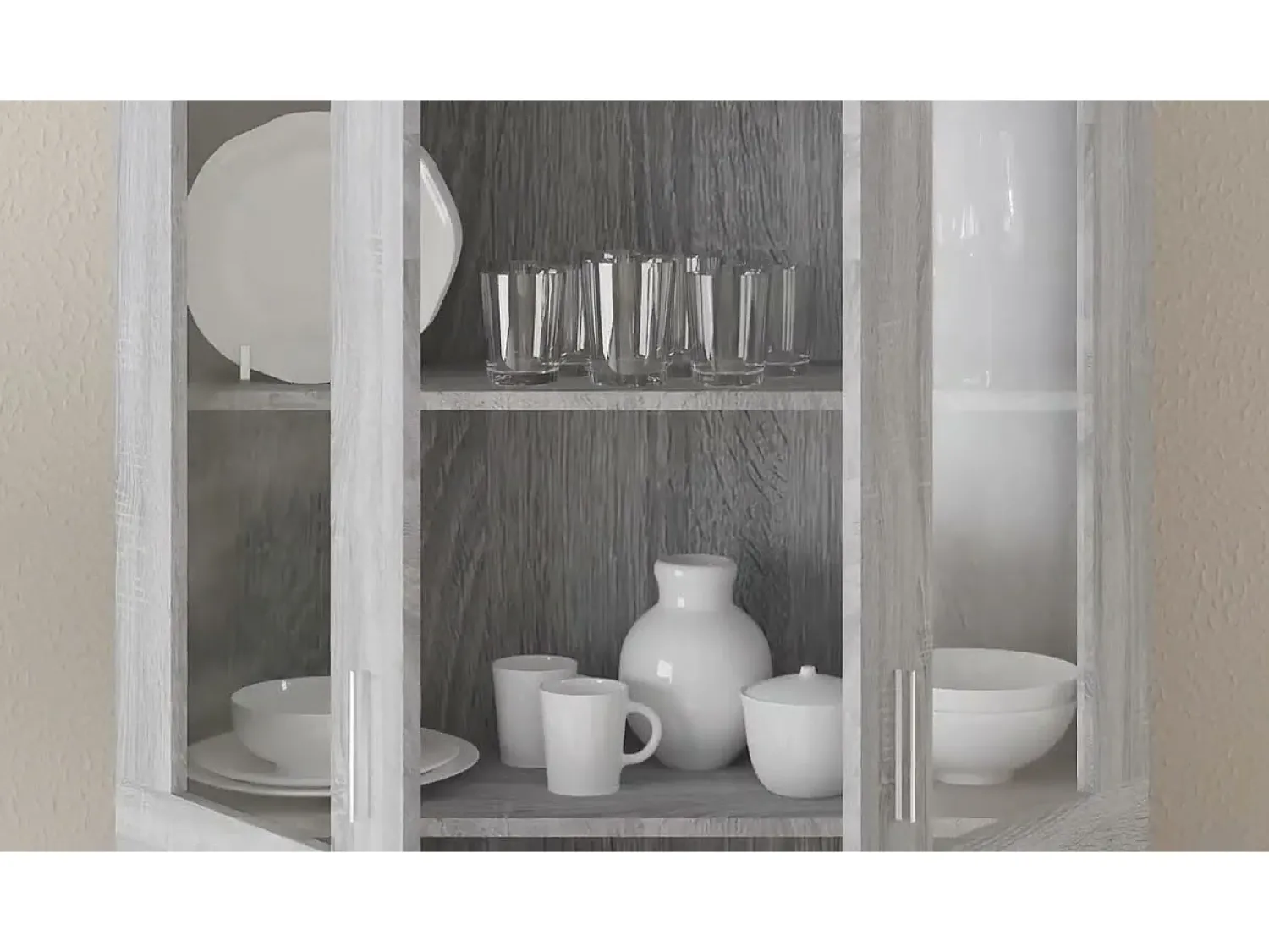 Vitrina*vidaxl Vitrine 82,5x30,5x150 cm derivados de madeira sonoma Cinzento