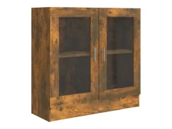 Clearance vidaxl Vitrine 82,5x30,5x80 cm derivados de madeira carvalho fumado Castanho