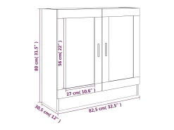 Clearance vidaxl Vitrine 82,5x30,5x80 cm derivados de madeira carvalho fumado Castanho