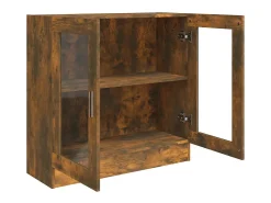Clearance vidaxl Vitrine 82,5x30,5x80 cm derivados de madeira carvalho fumado Castanho