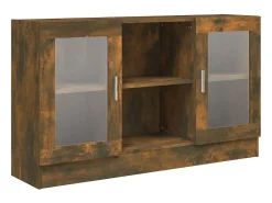 Vitrina* Vitrine 120x30,5x70 cm derivados de madeira carvalho fumado PT189152 Castanho