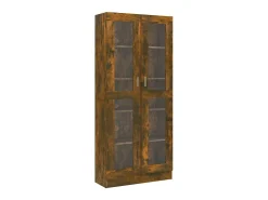 Vitrina*vidaxl Vitrine 82,5x30,5x185 cm derivados de madeira carvalho fumado Castanho