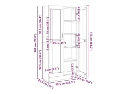 Vitrina*vidaxl Vitrine 82,5x30,5x185 cm derivados de madeira carvalho fumado Castanho