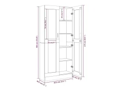 Vitrina*vidaxl Vitrine 82,5x30,5x185 cm derivados de madeira carvalho fumado Castanho