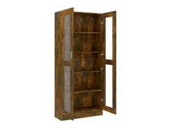 Vitrina*vidaxl Vitrine 82,5x30,5x185 cm derivados de madeira carvalho fumado Castanho