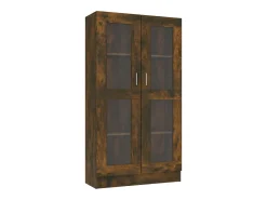 vidaxl Vitrine 82,5x30,5x150 cm derivados de madeira carvalho fumado^ Vitrina