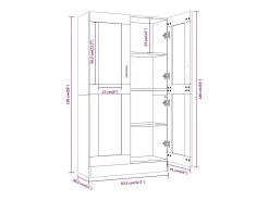 vidaxl Vitrine 82,5x30,5x150 cm derivados de madeira carvalho fumado^ Vitrina