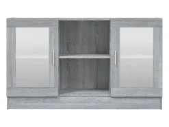Vitrina| Vitrine 120x30,5x70 cm derivados de madeira sonoma PT654606 Cinzento
