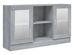 Vitrina| Vitrine 120x30,5x70 cm derivados de madeira sonoma PT654606 Cinzento