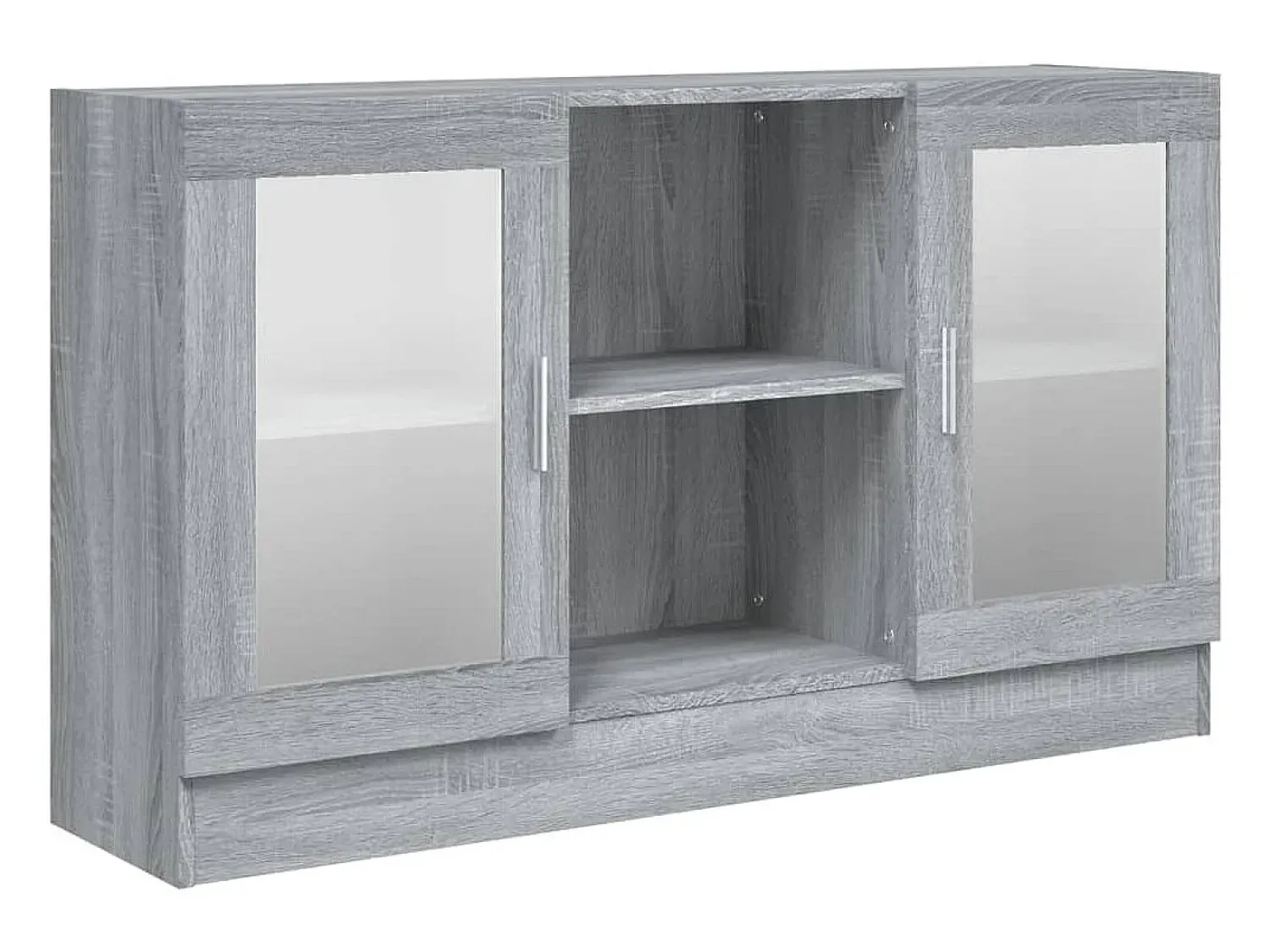 Vitrina| Vitrine 120x30,5x70 cm derivados de madeira sonoma PT654606 Cinzento