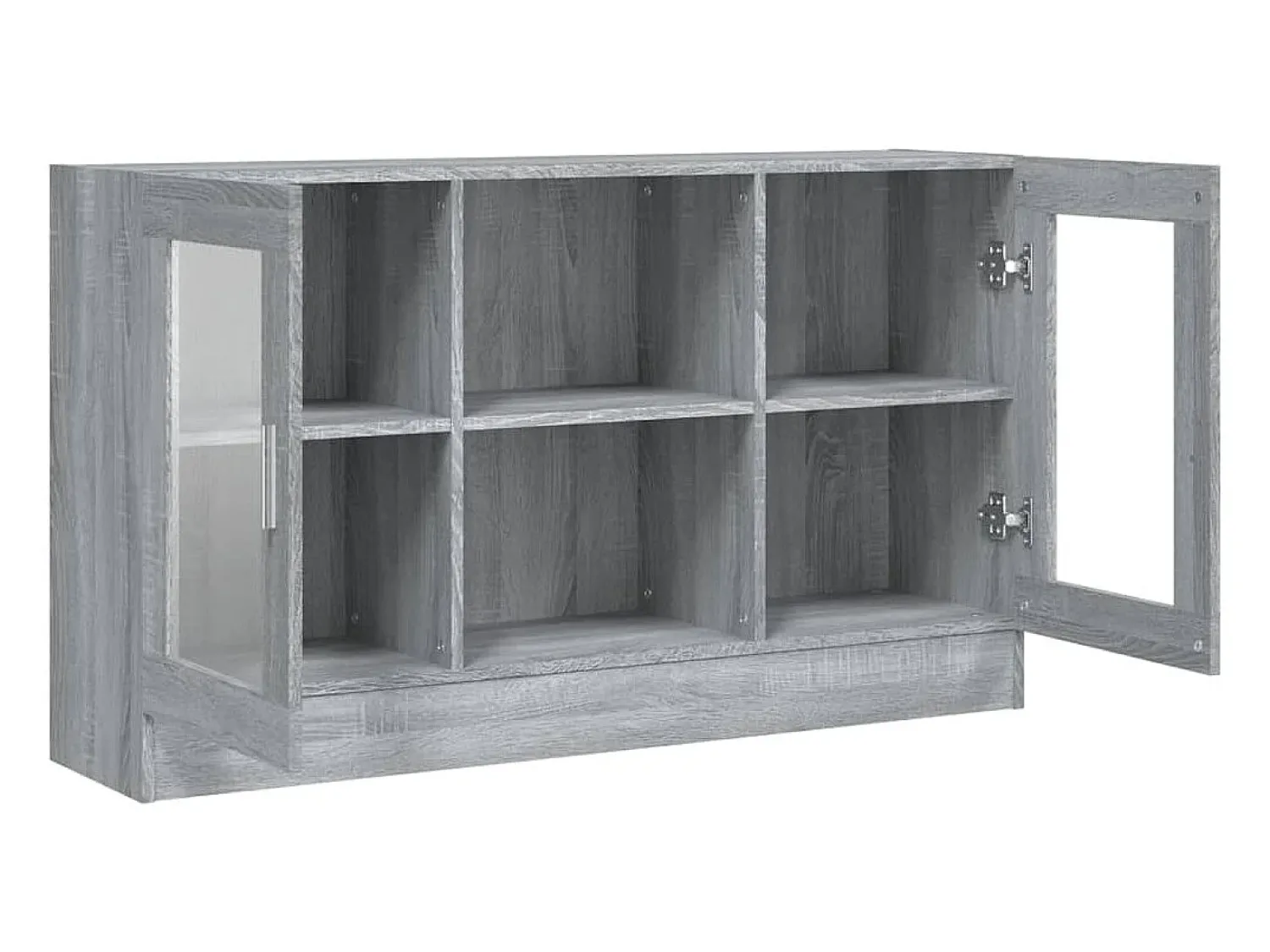 Vitrina| Vitrine 120x30,5x70 cm derivados de madeira sonoma PT654606 Cinzento