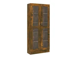 Vitrina| Vitrine 82,5x30,5x185,5 cm derivados de madeira carvalho fumado PT359749 Castanho