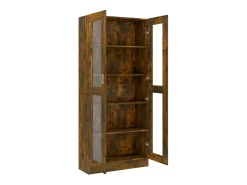 Vitrina| Vitrine 82,5x30,5x185,5 cm derivados de madeira carvalho fumado PT359749 Castanho