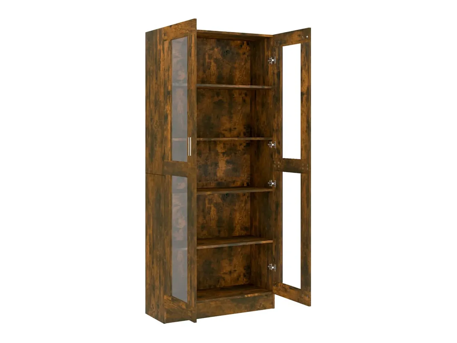 Vitrina| Vitrine 82,5x30,5x185,5 cm derivados de madeira carvalho fumado PT359749 Castanho