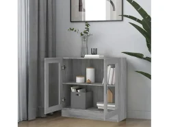 vidaxl Vitrine 82,5x30,5x80 cm derivados madeira sonoma^ Vitrina