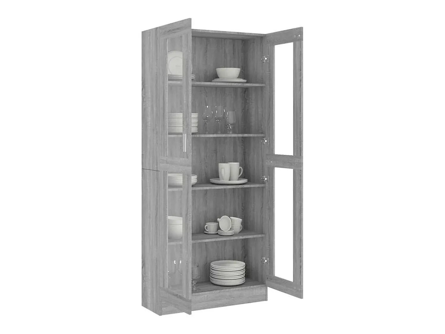 Clearance vidaxl Vitrine 82,5x30,5x185 cm derivados madeira sonoma Cinzento