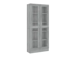 Vitrine 82,5x30,5x185,5 cm derivados madeira sonoma PT760746^ Vitrina